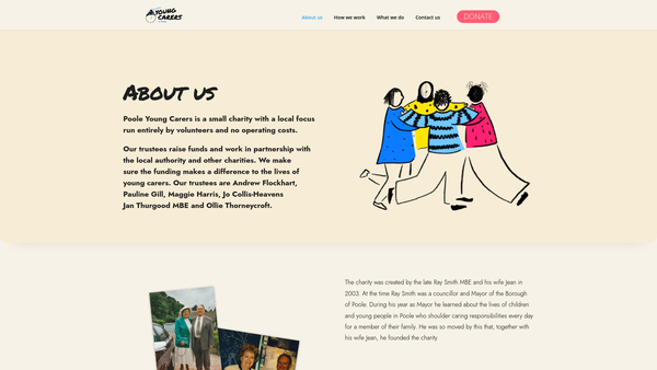 Screenshot of the Ray Smith's Carers (Poole) website
