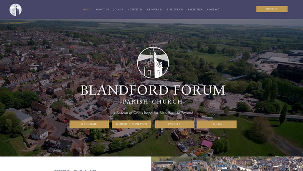 Screenshot of the The Parochial Church Council Of The Ecclesiastical Parish Of St Peter And St Paul, Blandford Forum website