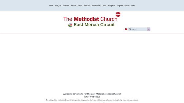 Screenshot of the East Mercia Methodist Circuit website