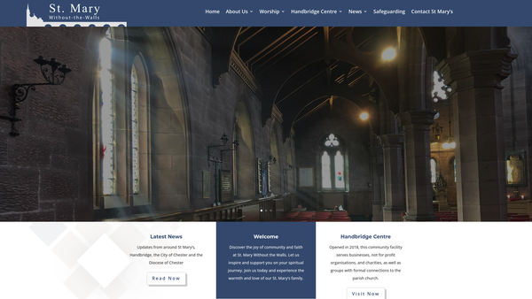 Screenshot of the The Parochial Church Council Of The Ecclesiastical Parish Of St. Mary On The Hill, Chester website