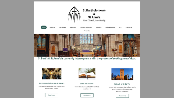 Screenshot of the The Parochial Church Council Of The Ecclesiastical Parish Of St. Bartholomew, Penn, Wolverhampton website