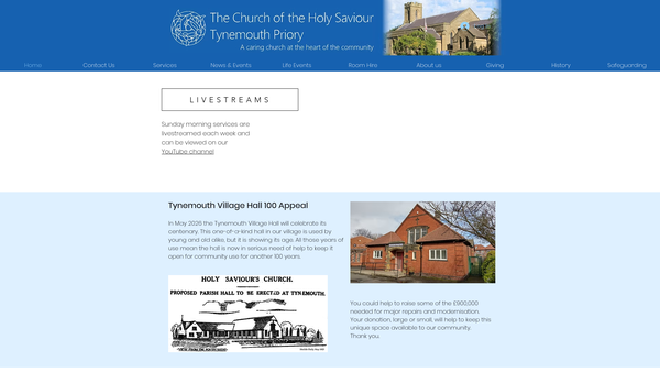 Screenshot of the The Parochial Church Council Of The Ecclesiastical Parish Of Tynemouth Priory Holy Saviour, Tynemouth website