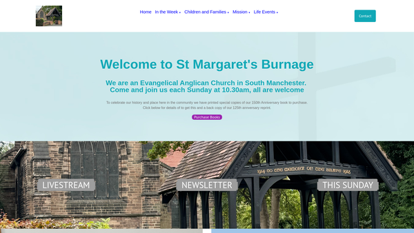 Screenshot of the The Parochial Church Council Of The Ecclesiastical Parish Of St Margaret, Burnage website