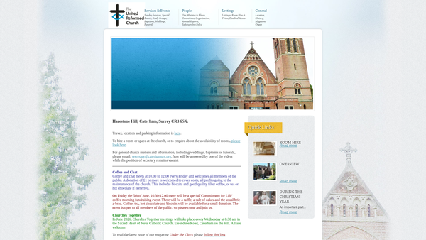 Screenshot of the Caterham United Reformed Church Charity website