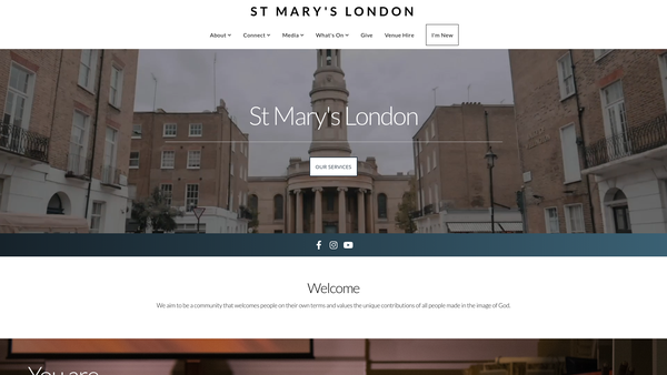 Screenshot of the The Parochial Church Council Of The Ecclesiastical Parish Of St Mary Bryanston Square With St Mark St Marylebone website