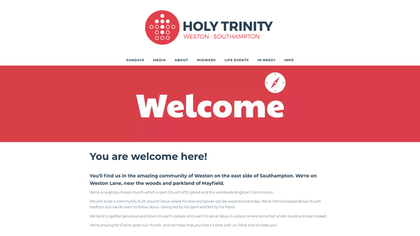 Screenshot of the The Parochial Church Council Of The Ecclesiastical Parish Of Holy Trinity, Weston, Hampshire website