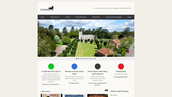 Screenshot of the The Parochial Church Council Of The Ecclesiastical Parish Of St Lawrence, Bovingdon website