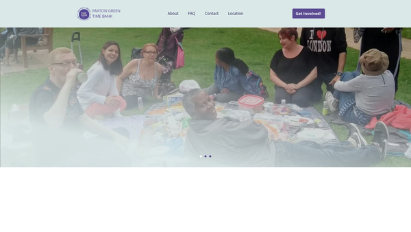 Screenshot of the Paxton Green Time Bank website