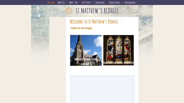 Screenshot of the The Parochial Church Council Of The Ecclesiastical Parish Of St Matthew, Redhill website