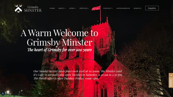 Screenshot of the The Parochial Church Council Of Grimsby, St Mary And St James And St Hugh website