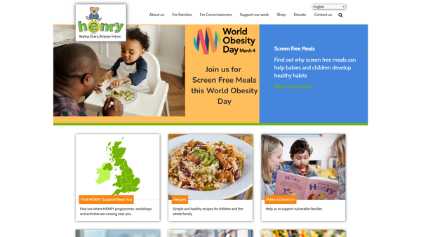 Screenshot of the Henry website