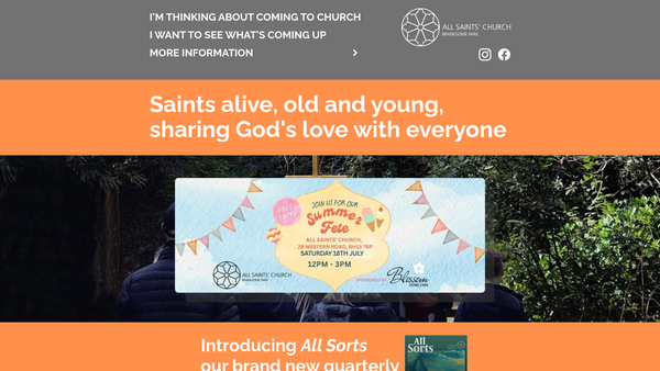 Screenshot of the The Parochial Church Council Of The Ecclesiastical Parish Of All Saints, Branksome Park, Poole website