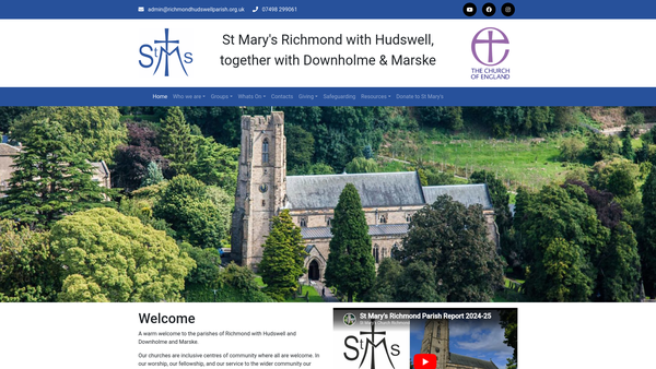 Screenshot of the The Parochial Church Council Of The Ecclesiastical Parish Of Richmond With Hudswell website