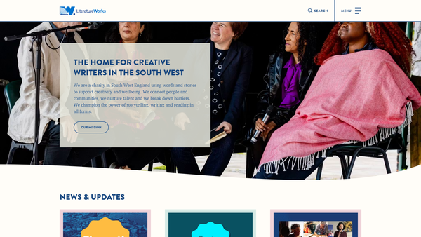 Screenshot of the Literature Works website
