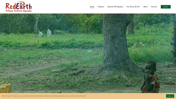 Screenshot of the RedEarth Village Schools Uganda Limited website