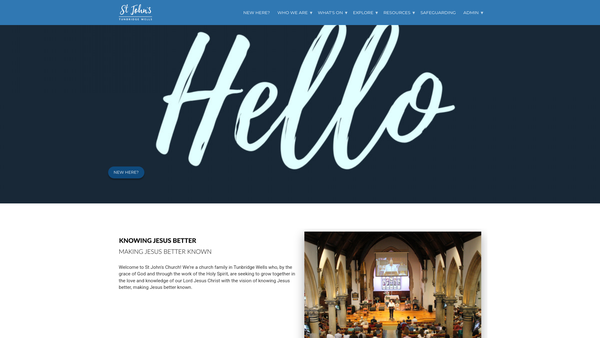 Screenshot of the The Parochial Church Council Of The Ecclesiastical Parish Of St John, Tunbridge Wells website