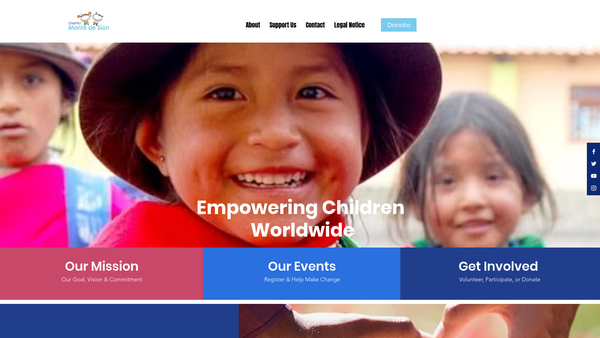 Screenshot of the Monte De Sion website
