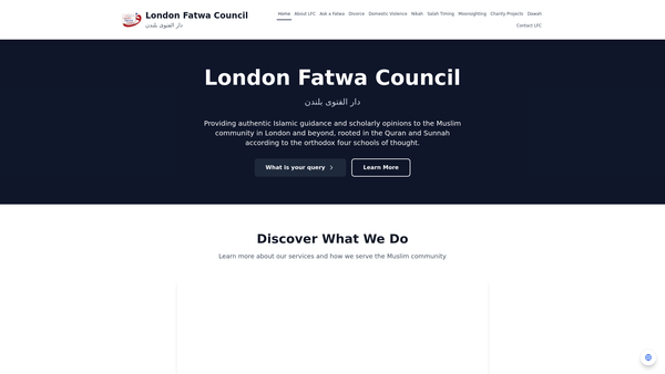 Screenshot of the London Fatwa Council website