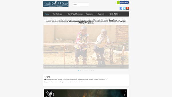 Screenshot of the Standproud website
