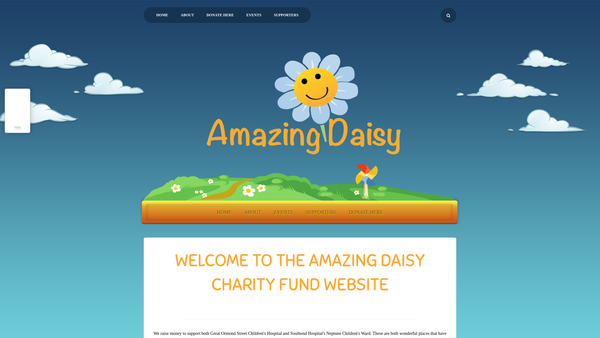 Screenshot of the The Amazing Daisy Charity website