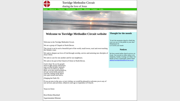 Screenshot of the Torridge Methodist Circuit website