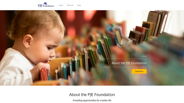 Screenshot of the Pje Foundation website