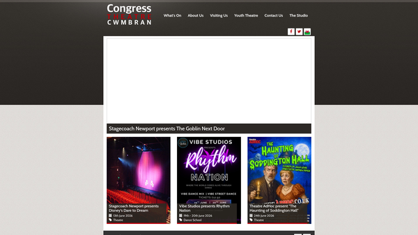 Screenshot of the Congress Theatre Company website