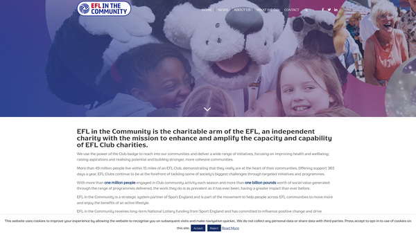 Screenshot of the The Football League (Community) Limited website