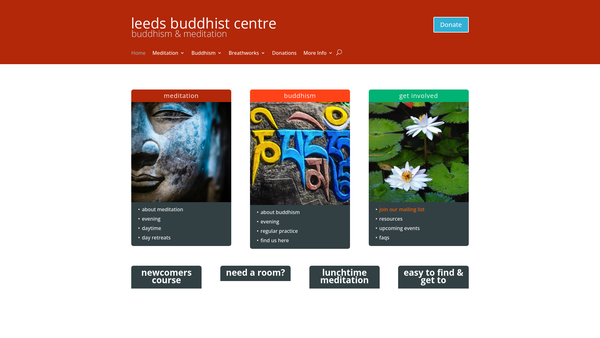 Screenshot of the Triratna Buddhist Community (Leeds) website