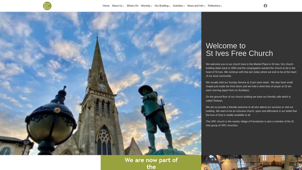 Screenshot of the St Ives Free Church (United Reformed) Charity website