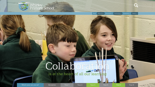 Screenshot of the Whirley School Association website