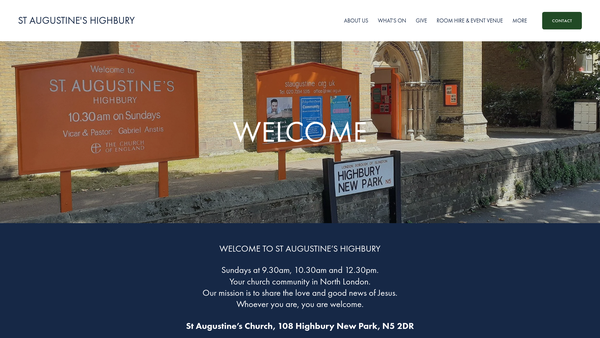Screenshot of the The Parochial Church Council Of The Ecclesiastical Parish Of St Augustine, Highbury website