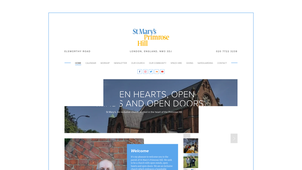 Screenshot of the Parochial Church Council Of The Ecclesiastical Parish Of St Mary The Virgin, Primrose Hill With St Paul, Avenue Rd website