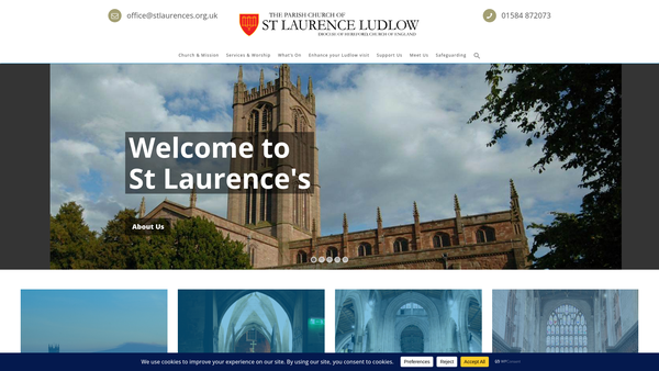 Screenshot of the The Parish Of Ludlow Saint Laurence website