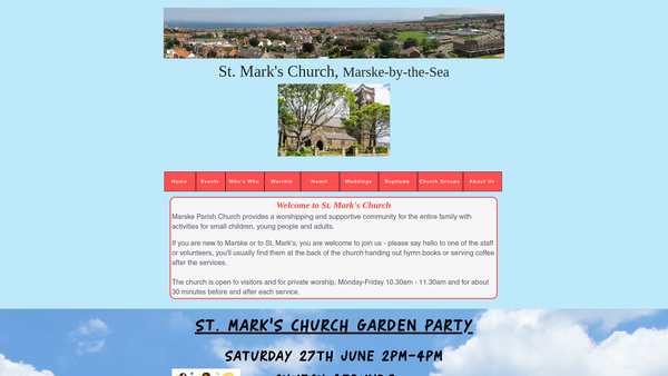 Screenshot of the The Parochial Church Council Of The Ecclesiastical Parish Of Marske In Cleveland website