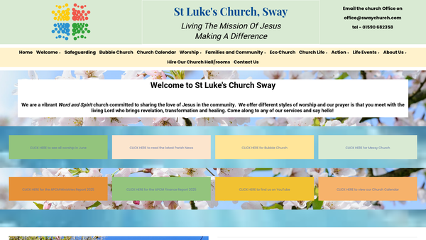Screenshot of the The Parochial Church Council Of The Ecclesiastical Parish Of St Luke's Church, Sway website
