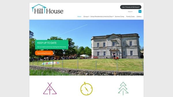 Screenshot of the Hill House Christian Centre Limited website