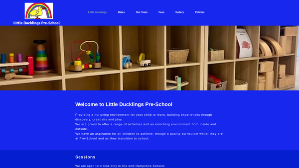 Screenshot of the Little Ducklings Pre-School Basingstoke website