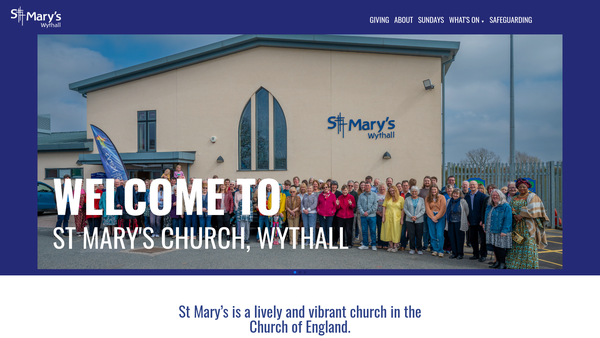 Screenshot of the The Parochial Church Council Of The Ecclesiastical Parish Of St. Mary's Wythall website