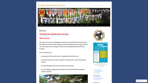 Screenshot of the The Parochial Church Council Of The Ecclesiastical Parish Of St Peter De Merton With St Cuthbert website
