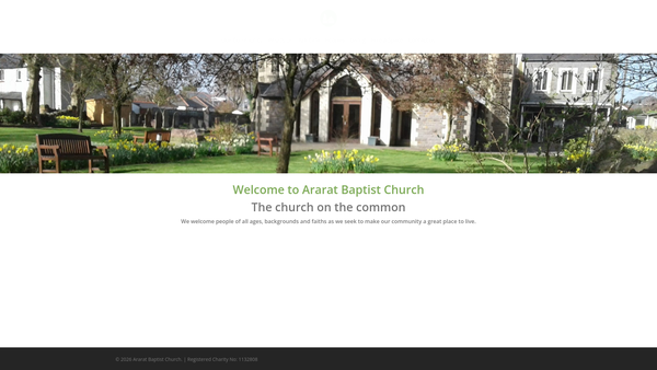 Screenshot of the Ararat Baptist Church website