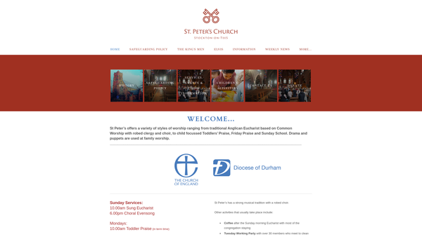 Screenshot of the The Parochial Church Council Of The Ecclesiastical Parish Of Stockton-On-Tees St Peter website
