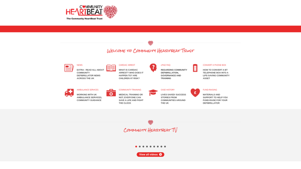 Screenshot of the The Community Heartbeat Trust website