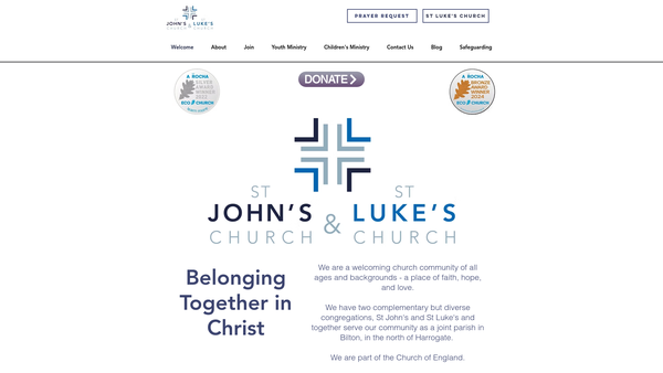 Screenshot of the The Parochial Church Council Of The Ecclesiastical Parish Of Saint John And St Luke, Bilton, Harrogate website