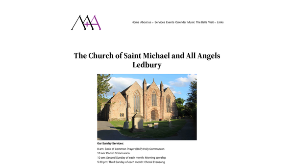 Screenshot of the The Parochial Church Council Of The Ecclesiastical Parish Of St Michael And All Angels Ledbury website