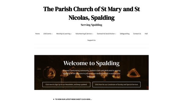 Screenshot of the The Parochial Church Council Of The Ecclesiastical Parish Of St Mary And St Nicolas Spalding website