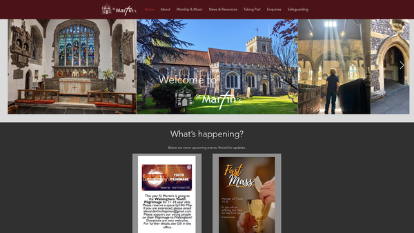 Screenshot of the The Parochial Church Council Of The Ecclesiastical Parish Of St. Martin Of Tours, Ruislip website