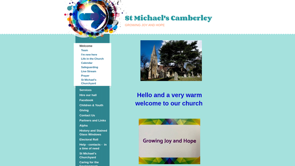 Screenshot of the The Parochial Church Council Of The Ecclesiastical Parish Of St Michael Yorktown Camberley website
