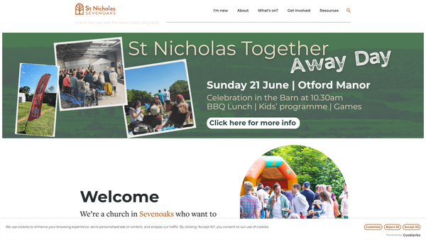 Screenshot of the The Parochial Church Council Of The Ecclesiastical Parish Of St Nicholas, Sevenoaks website