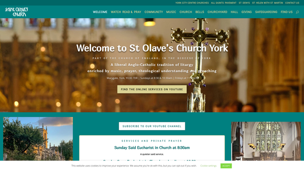 Screenshot of the The Parochial Church Council Of The Ecclesiastical Parish Of St Olave With St Giles, York website